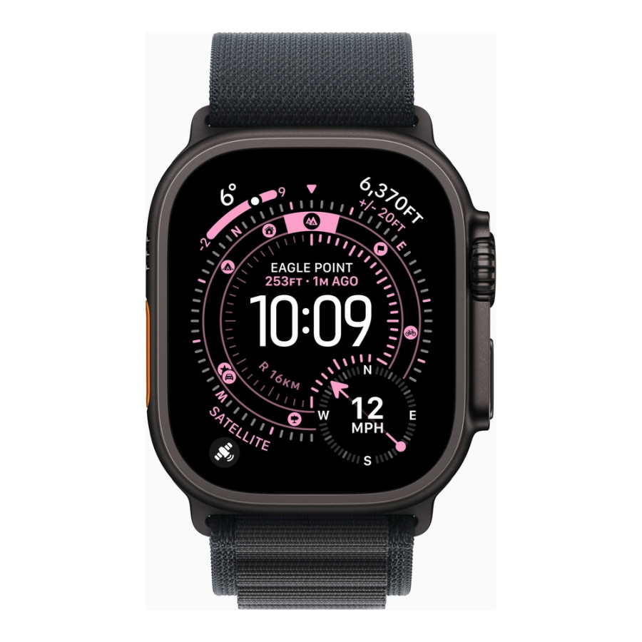 Apple Watch Ultra 3 GPS + Cellular 49mm Black Tit. Case w. Black Alpine Loop - Medium (MF0V4)
