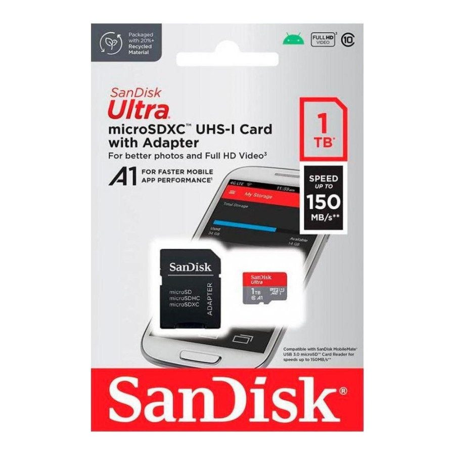 SanDisk 1 TB microSDXC UHS-I U1 V30 A2 Ultra (SDSQUAC-1T00-GN6MA, SDSQUAC-1T00-GN6MN)