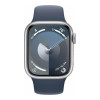 Apple Watch Series 9 GPS 45mm Silver Alu. Case w. Storm Blue S. Band - M/L (MR9E3)
