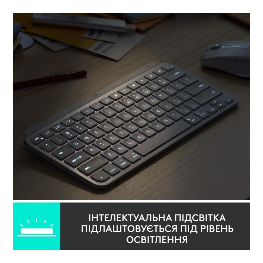 Logitech MX Keys Mini For Mac Wireless Illuminated Pale Grey (920-010526, 920-010528)