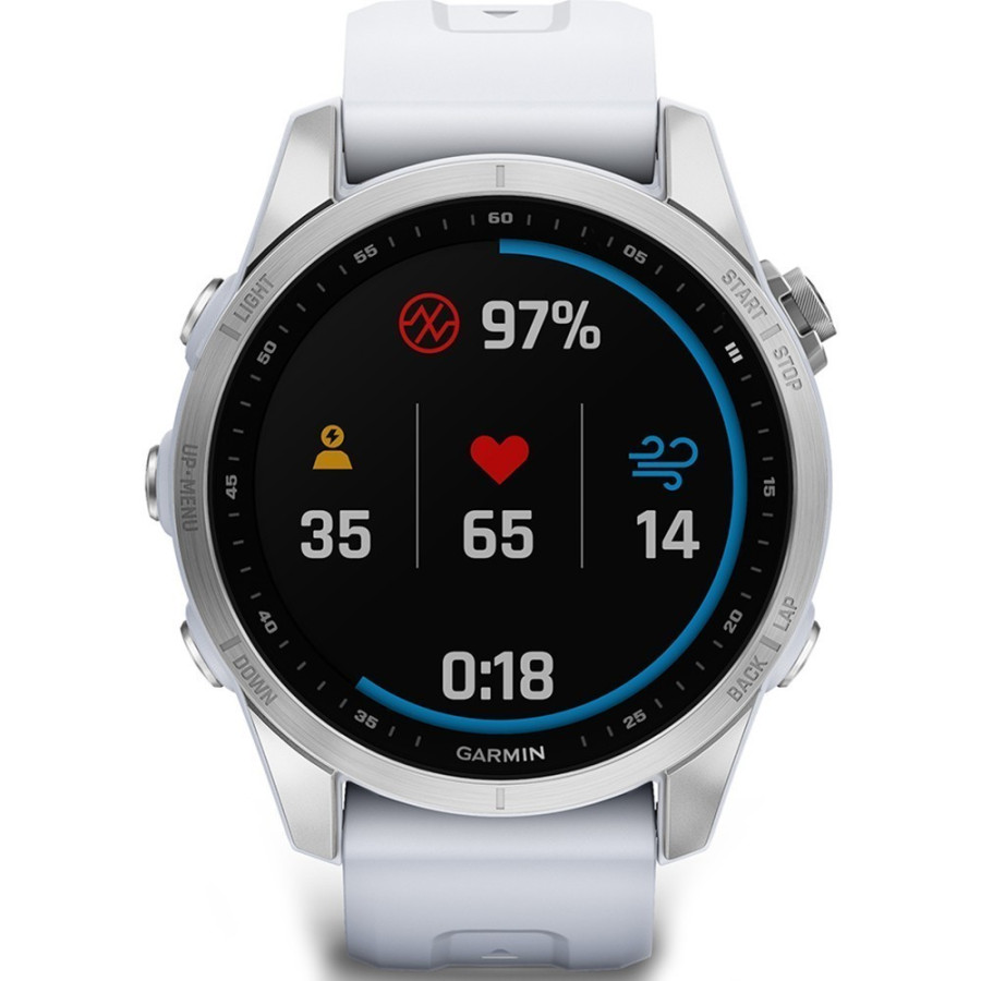 Garmin Fenix 7S Silver with Whitestone Band (010-02539-02/03)