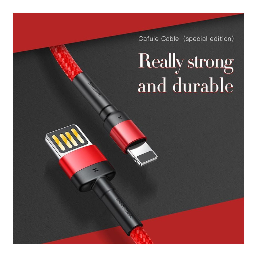 Baseus Cafule Cable special edition USB For iP 2.4A 1м Grey+Black (CALKLF-GG1)