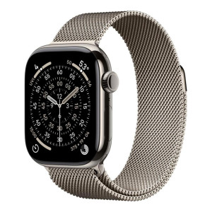 Apple Watch Series 11 GPS + Cellular 46mm Natural Tit. Case w. Natural Milanese Loop - M/L (MFD04)