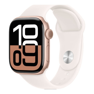 Apple Watch Series 10 GPS 42mm Rose Gold Alu. Case w. Light Blush Sport Band - S/M (MWWH3)