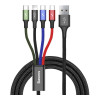 Baseus Rapid 4-in-1 USB-A to 2xUSB-C/Lightning/Micro-USB 1.2m Black (CA1T4-B01)