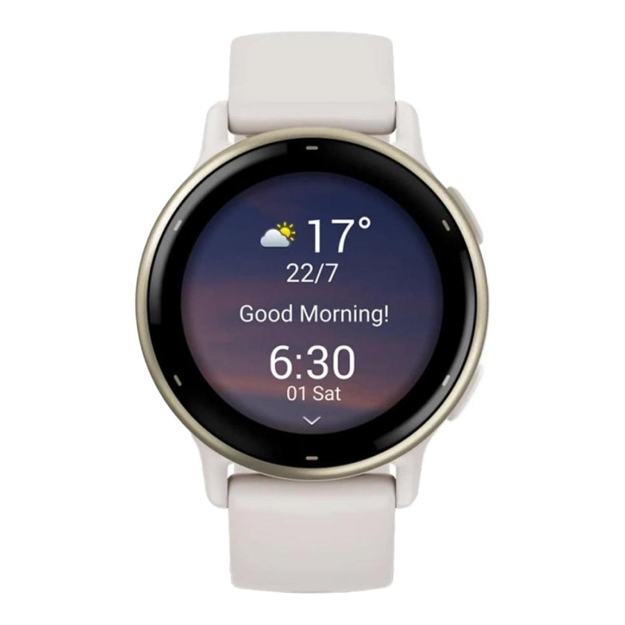 Garmin vivoactive 5 Cream Gold Aluminum Bezel with Ivory Case and Silicone Band (010-02862-11)