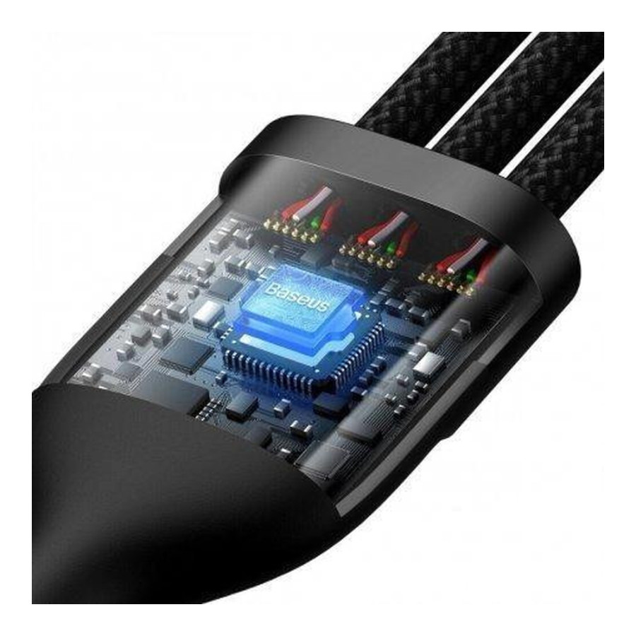 Baseus Flash Series II 3 in 1 USB Type-C to Type-C/Lightning/Micro USB 100W 1.5m Black (CASS030201)