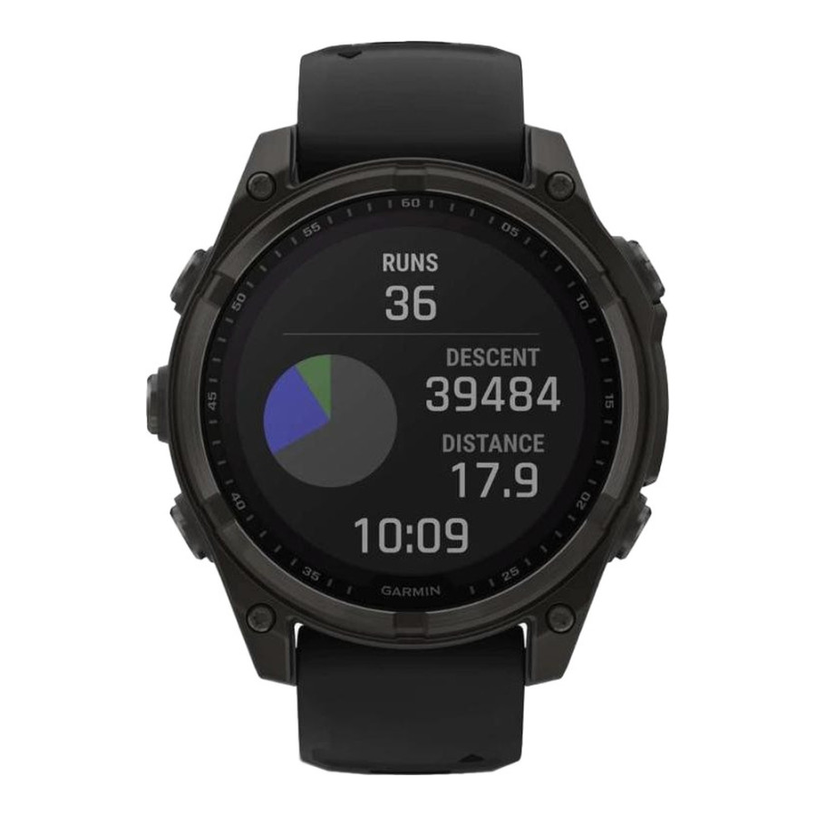 Garmin Fenix 8 47mm Solar Sapphire Carbon Gray DLC Titanium w. Black/Pebble Gray S. Band (010-02906-10/11/70)