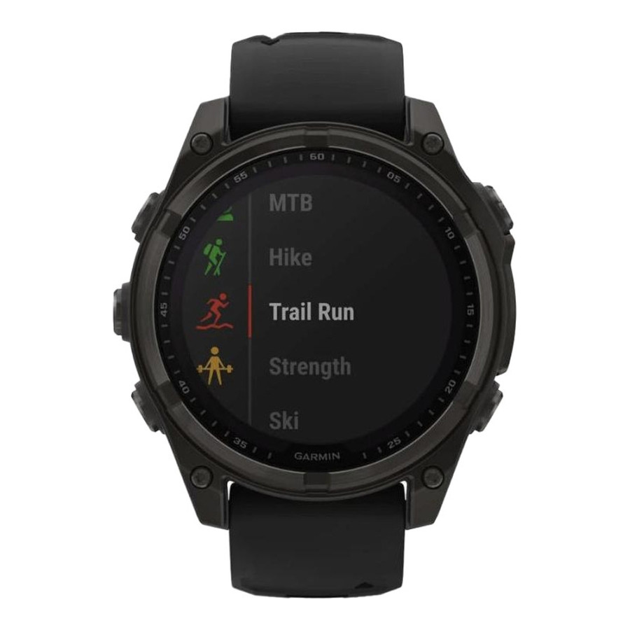 Garmin Fenix 8 47mm Solar Sapphire Carbon Gray DLC Titanium w. Black/Pebble Gray S. Band (010-02906-10/11/70)