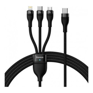 Baseus Flash Series II 3 in 1 USB Type-C to Type-C/Lightning/Micro USB 100W 1.5m Black (CASS030201)