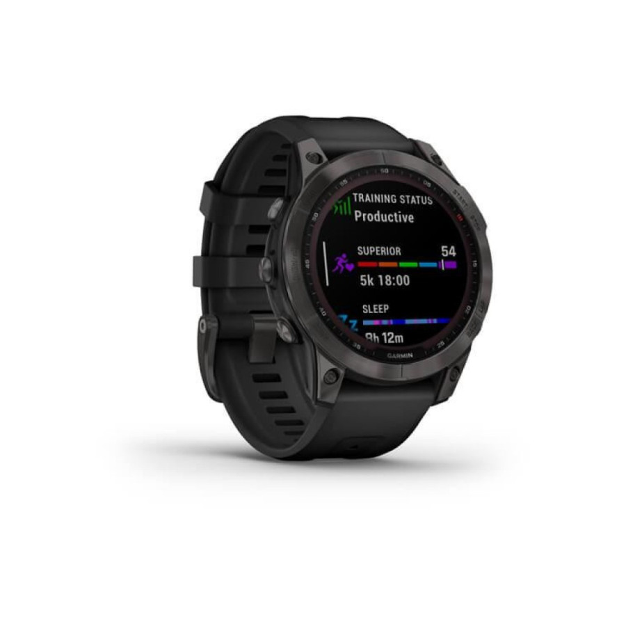 Garmin Fenix 7 Sapphire Solar Carbon Gray DLC Titanium with Black Band (010-02540-20/21)