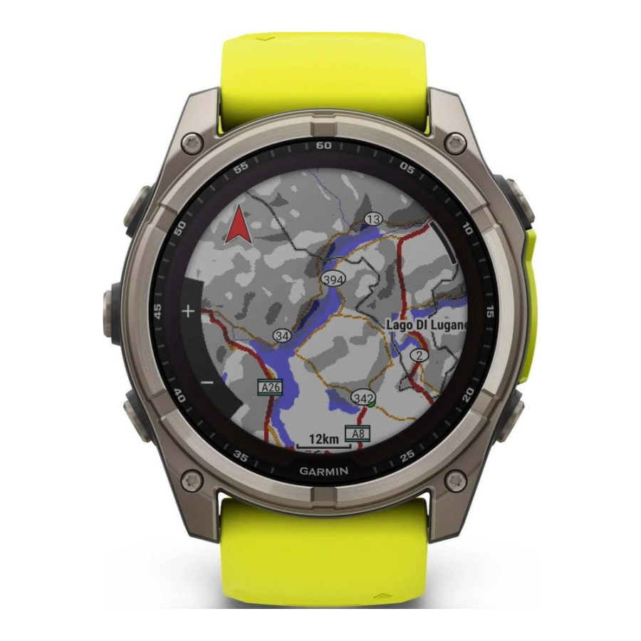 Garmin Fenix 8 47mm Solar Sapphire Titanium w. Amp Yellow/Graphite Silicone Band (010-02906-20/21)