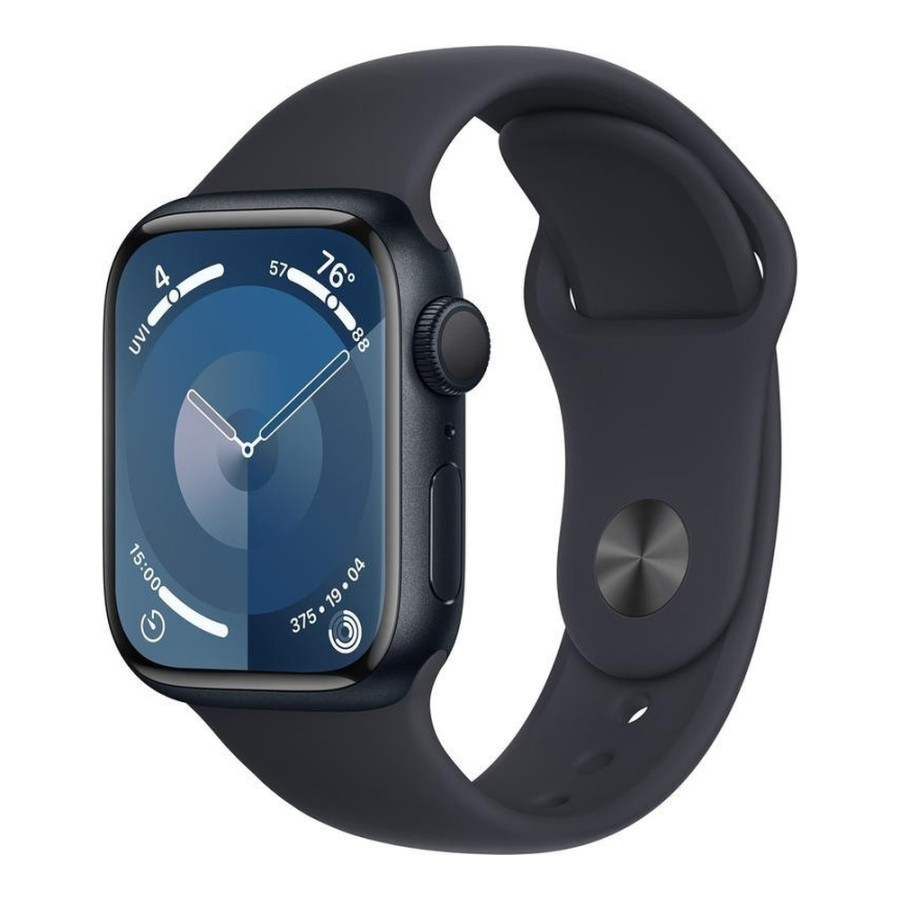 Apple Watch Series 9 GPS + Cellular 45mm Midnight Aluminum Case w. Midnight Sport Band - S/M (MRMC3)