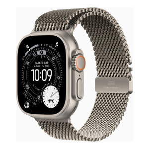 Apple Watch Ultra 3 GPS + Cellular 49mm Natural Tit. Case w. Natural Tit. Milanese Loop - Medium (MEWY4)