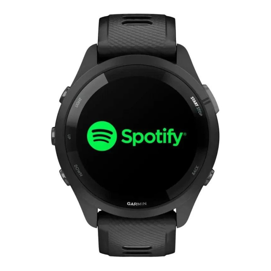 Garmin Forerunner 265 Black Bezel and Case w. Black/Powder Gray Silicone Band (010-02810-00/10/50)