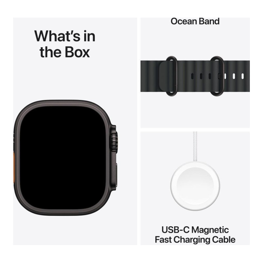 Apple Watch Ultra 3 GPS + Cellular 49mm Black Tit. Case w. Black Ocean Band (MF0J4)