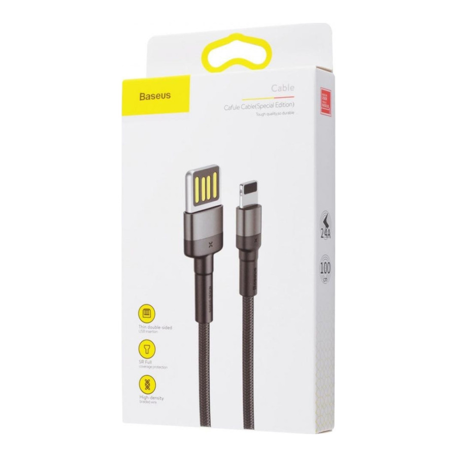 Baseus Cafule Cable Special Edition USB For IP 2.4A 1м Red+Black (CALKLF-G91)