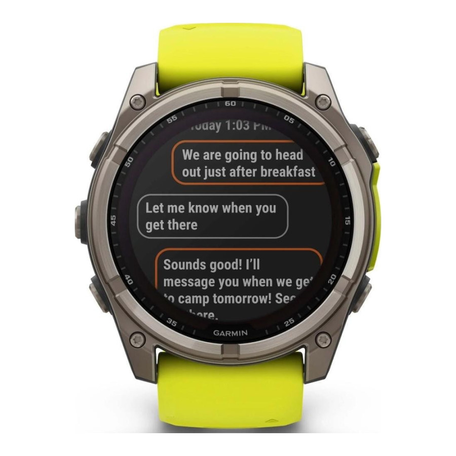 Garmin Fenix 8 47mm Solar Sapphire Titanium w. Amp Yellow/Graphite Silicone Band (010-02906-20/21)