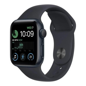 Apple Watch SE 2 GPS 44mm Midnight Aluminum Case w. Midnight S. Band - S/M (MNTF3)