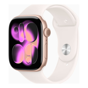 Apple Watch Series 11 GPS 46mm Rose Gold Alu. Case w. Light Blush S. Band - S/M (MEV64)