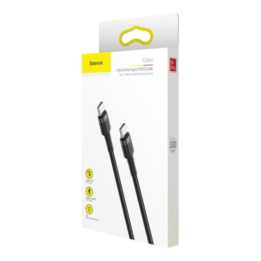 Baseus Cafule PD2.0 60W flash charging USB Type-C 20V 3A 1M Grey+Black (CATKLF-GG1)