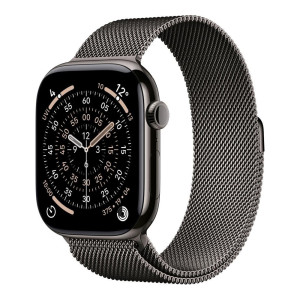 Apple Watch Series 11 GPS + Cellular 46mm Slate Tit. Case w. Slate Milanese Loop - M/L (MFD44)