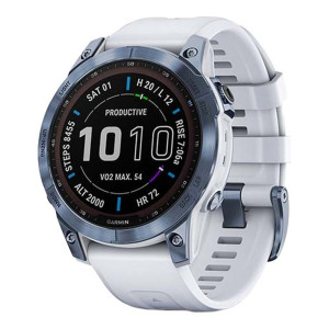 Garmin Fenix 7 Sapphire Solar Mineral Blue DLC Titanium with Whitestone Band (010-02540-24/25)