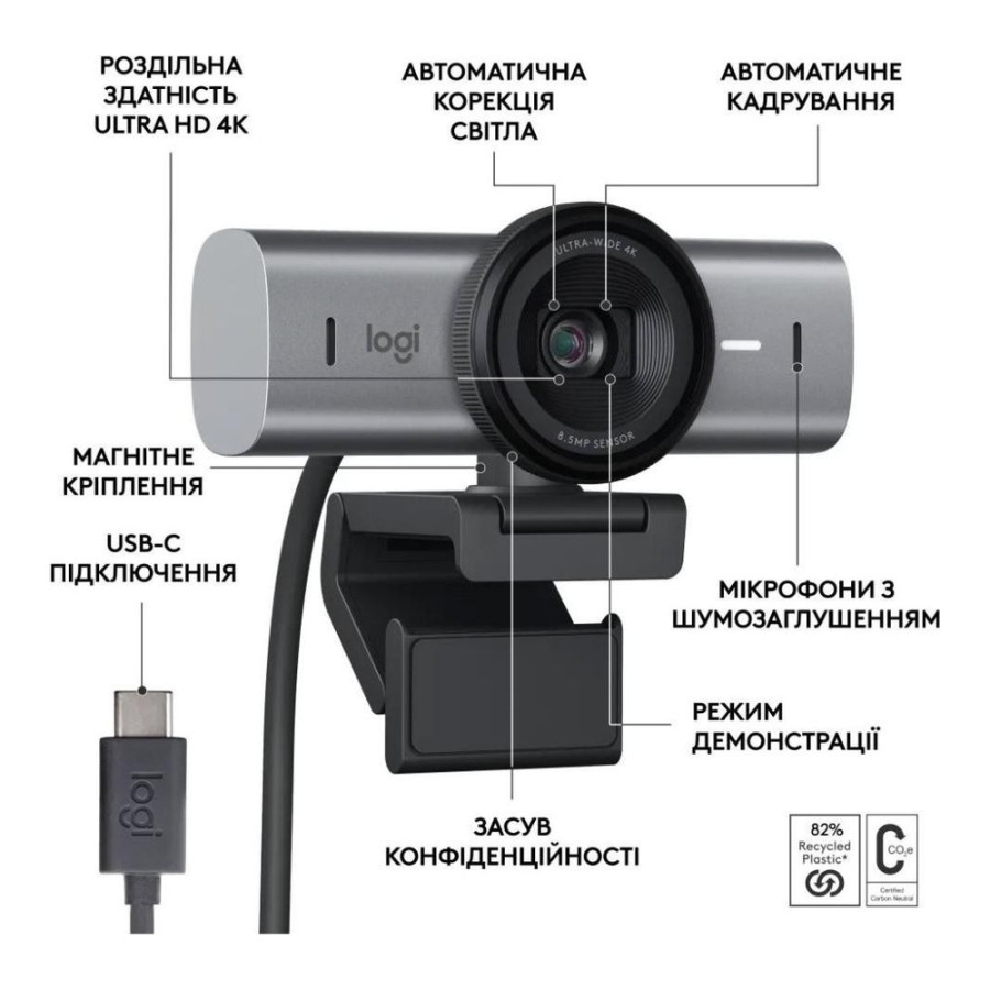 Logitech MX Brio 4K Graphite (960-001559,960-001548)