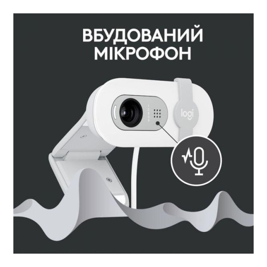 Logitech Brio 100 Full HD Webcam Off White (960-001617, 960-001618)