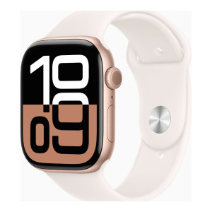 Apple Watch Series 10 GPS + Cellular 46mm Rose Gold Alu. Case w. Light Blush Sport Band - M/L (MWY73)