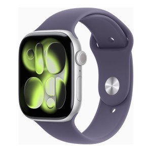 Apple Watch Series 11 GPS 46mm Silver Alu. Case w. Purple Fog S. Band - S/M (MEV94)