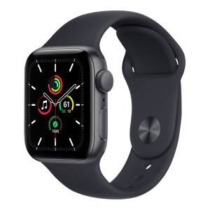 Apple Watch SE GPS 44mm Space Gray Aluminum Case with Midnight Sport Band (MKQ63)
