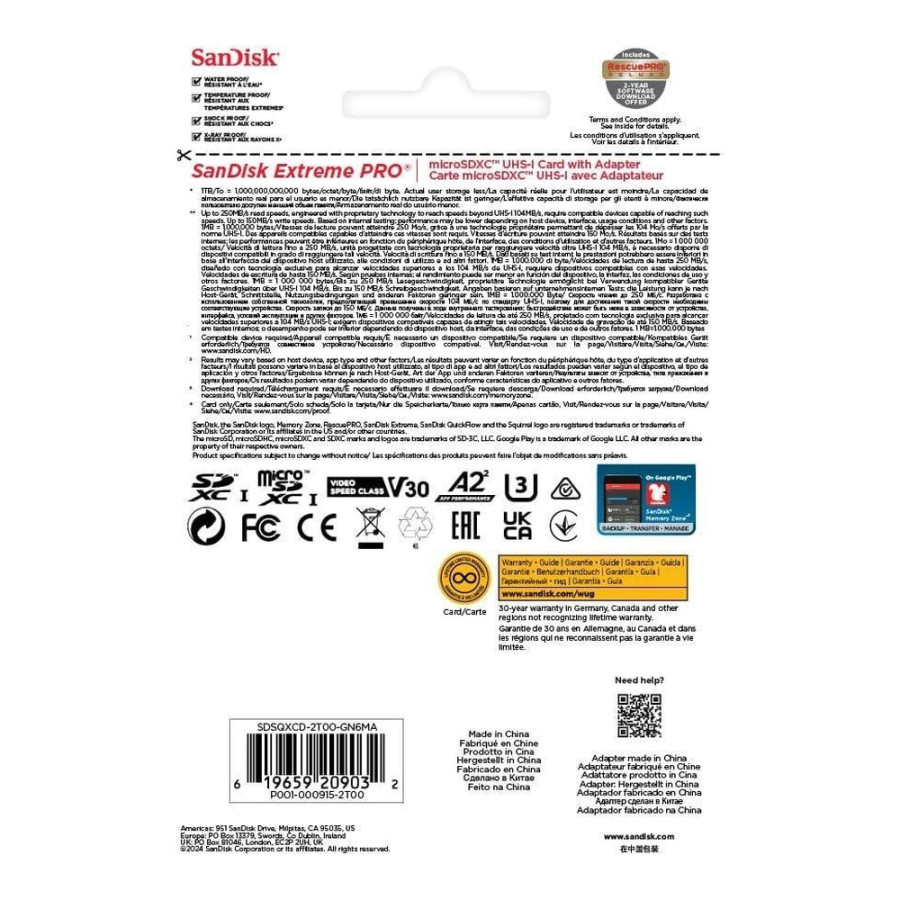 SanDisk 2 TB microSDXC Extreme PRO (SDSQXCD-2T00-GN6MA)