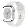 Apple Watch Series 8 GPS 45mm Silver Aluminum Case with White S. Band - M/L (MP6N3, MP6Q3)