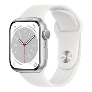 Apple Watch Series 8 GPS 45mm Silver Aluminum Case with White S. Band - M/L (MP6N3, MP6Q3)