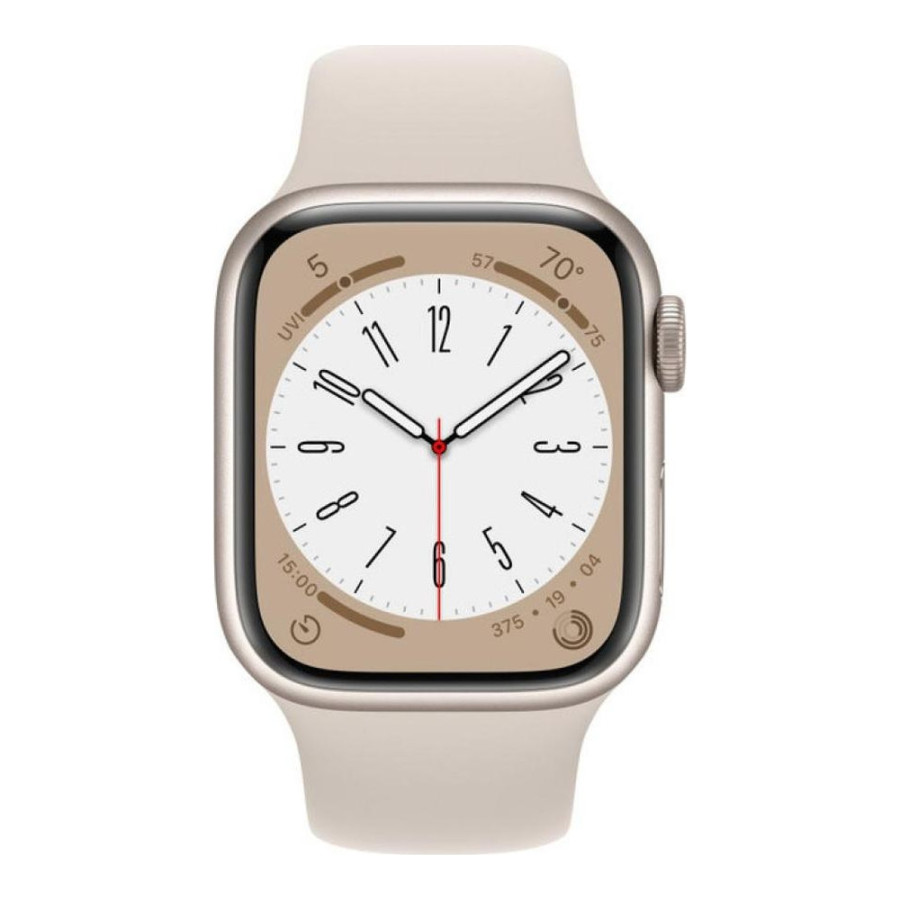 Apple Watch Series 8 GPS 41mm Starlight Aluminum Case w. Starlight S. Band - M/L (MNUF3)