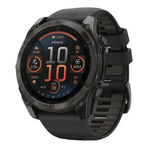Garmin Fenix 8 51mm AMOLED Sapphire Carbon Gray DLC Titanium w. Black/Pebble Gray S. Band (010-02905-20/21/63)