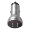 Baseus Digital Display Dual USB Car Charger Silver (CCBX-0S)
