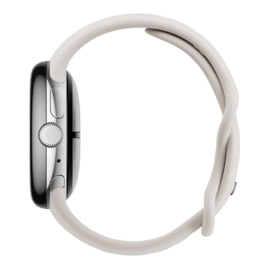 Google Pixel Watch 3 45 mm Wi-Fi Polished Silver Aluminum Case/Porcelain Active Band