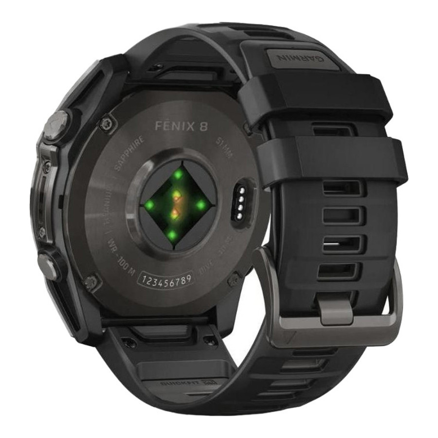 Garmin Fenix 8 51mm AMOLED Sapphire Carbon Gray DLC Titanium w. Black/Pebble Gray S. Band (010-02905-20/21/63)