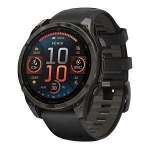 Garmin Fenix 8 43mm AMOLED Sapphire Carbon Gray DLC Tit. w. Black/Pebble Gray S. Band (010-02903-20/21/28)