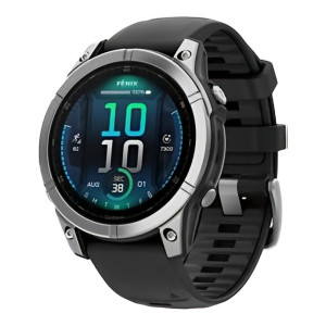 Garmin Fenix E 47mm AMOLED Stainless Steel with Black Silicone Band (010-03025-02/00)