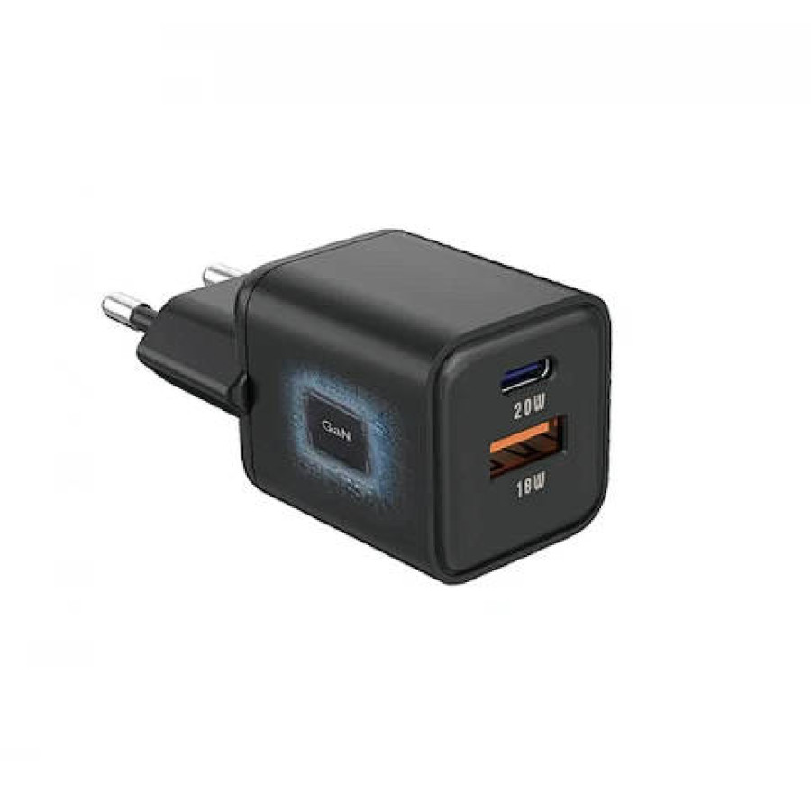 SENTEO Z-22 USB+USB-C 3A GaN PD 20W black