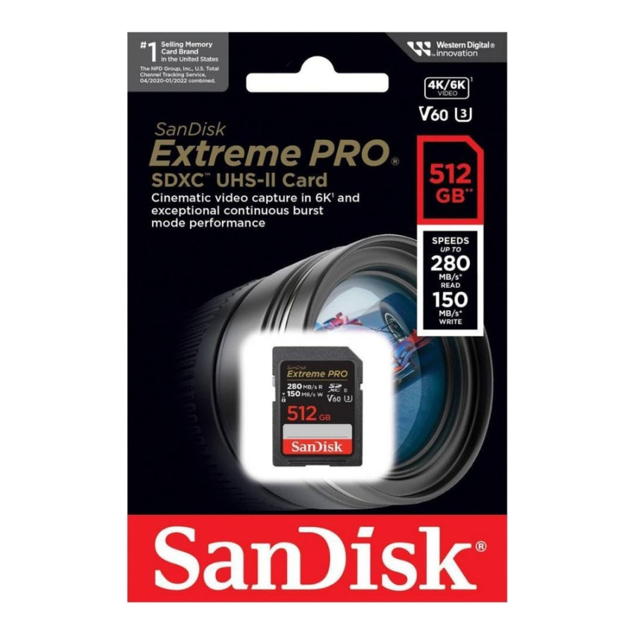 SanDisk 512 GB SDXC Extreme Pro UHS-II U3 V60 Class 10 (SDSDXEP-512G-GN4IN)