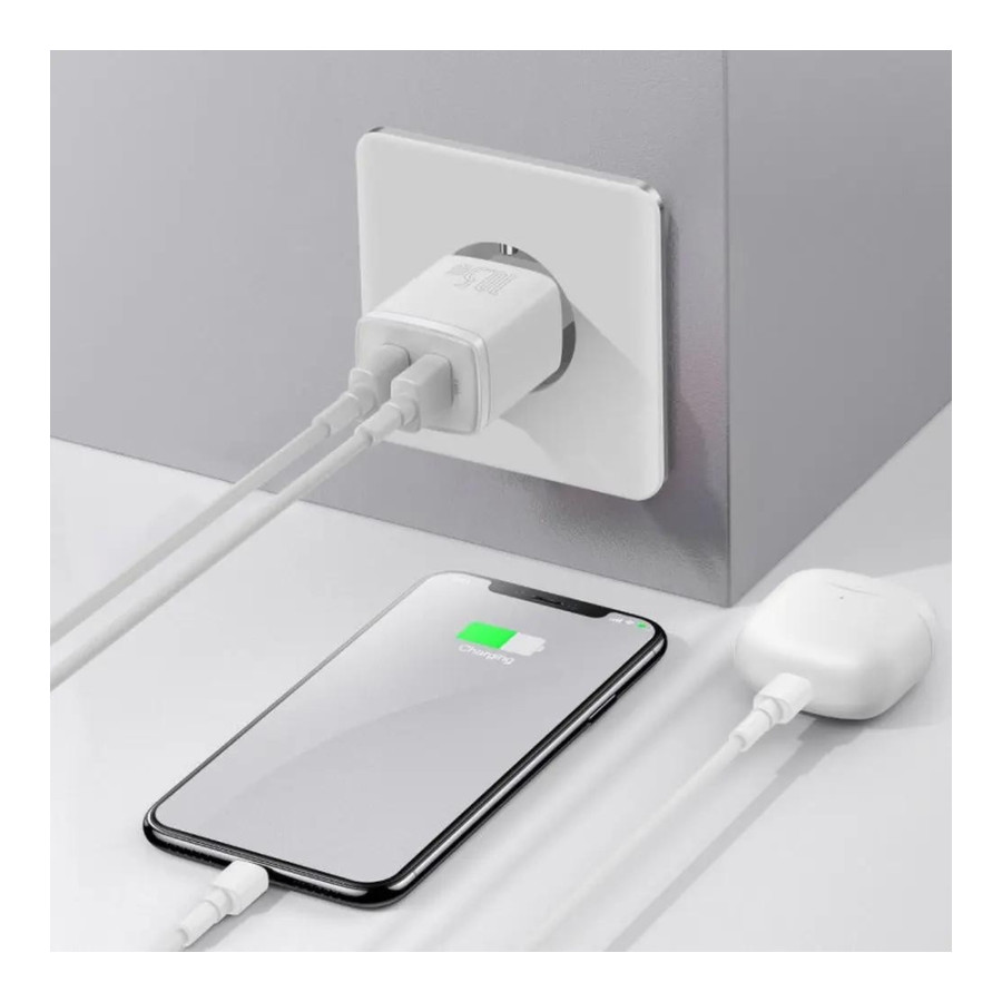 Baseus Compact 2xUSB 10.5W 2.1A White (CCXJ010202)
