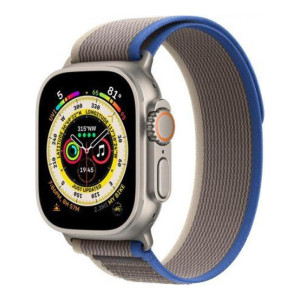 Apple Watch Ultra GPS + Cellular 49mm Titanium Case with Blue/Gray Trail Loop - S/M (MNHE3/MNHL3)