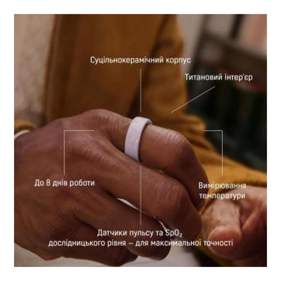 Oura Ring 4 Ceramic Cloud Size 10 (JZ90-57460-10)