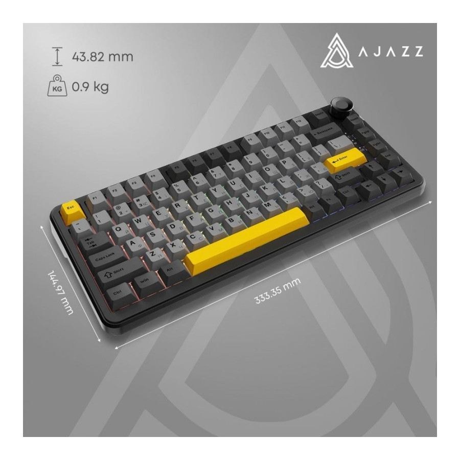 Ajazz AK820 Max Plus Black Grey Yellow (AK820MAX-DD-BGY)