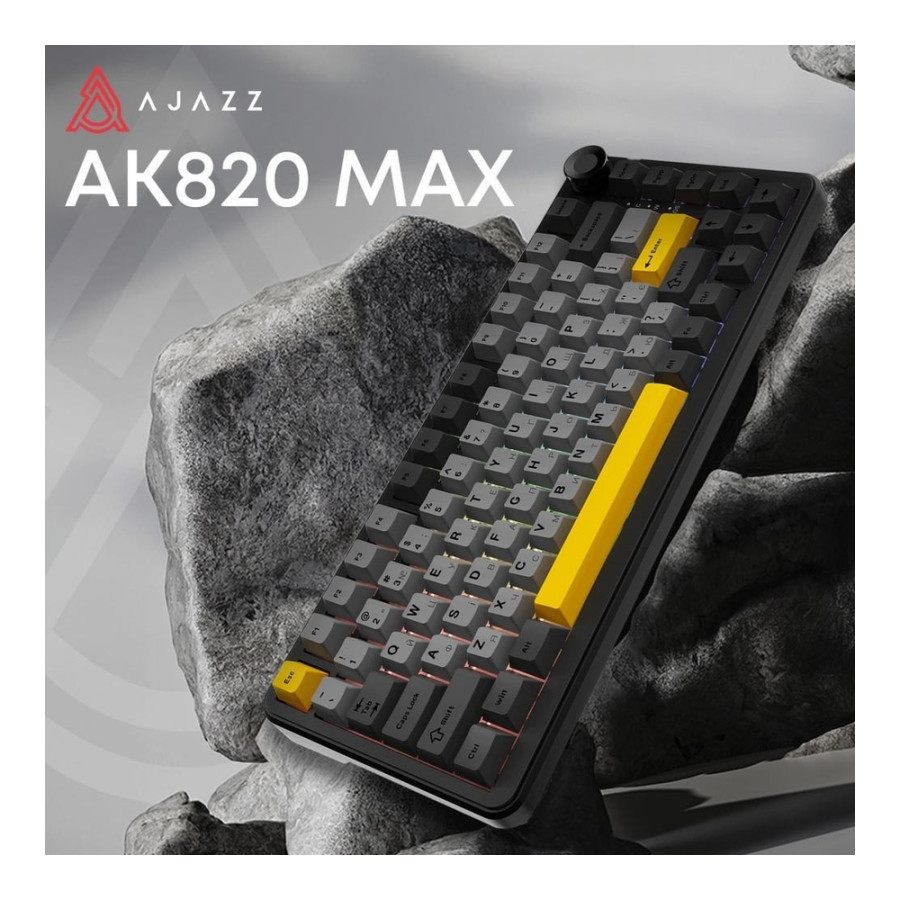 Ajazz AK820 Max Plus Black Grey Yellow (AK820MAX-DD-BGY)