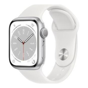 Apple Watch Series 8 GPS 45mm Silver Aluminum Case with White S. Band - S/M (MP6P3/MP6T3)